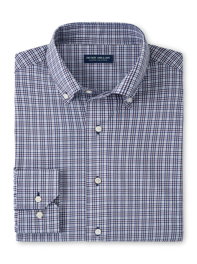 Peter Millar - Berkshire Performance Poplin Sport Shirt - Navy Annie Jewel and Charlies Peter Millar - Berkshire Performance Poplin Sport Shirt - Navy Annie Jewel and Charlies