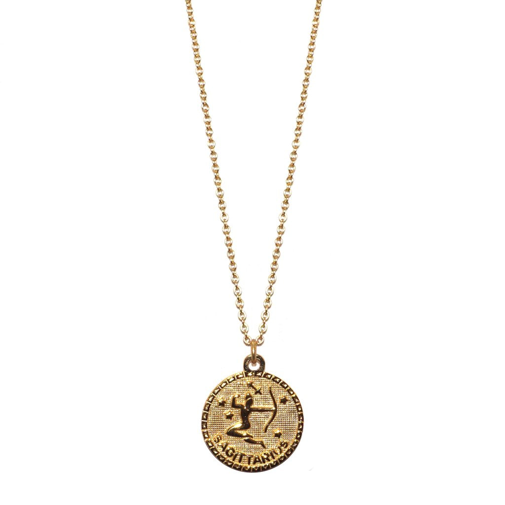 Marlyn Schiff Jewelry - Sagittarus GF Zodiac Coin Necklace – Annie