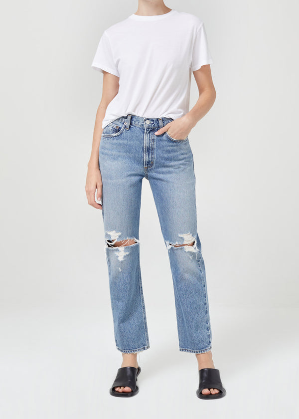 Agolde Mia Mid Rise Straight Jean in Rule