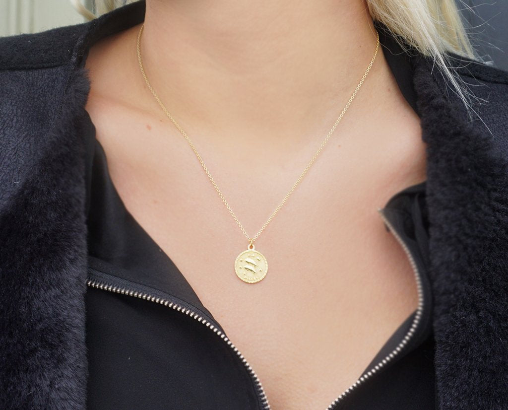 Marlyn Schiff Jewelry - Sagittarus GF Zodiac Coin Necklace