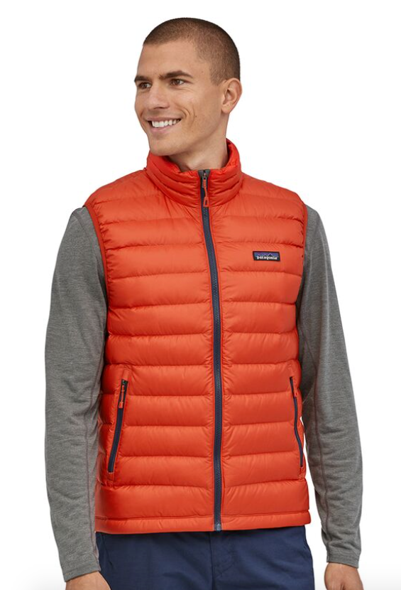 Red top patagonia vest