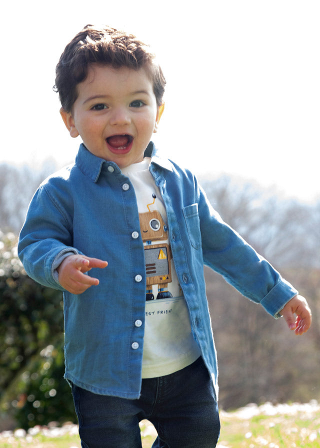 Outfit Little Boys Denim Shirt Mayoral Baby Boy L/S Soft Denim Shirt
