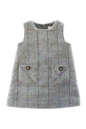 Doe A Dear - Herringbone Wooly Dress - Grey
