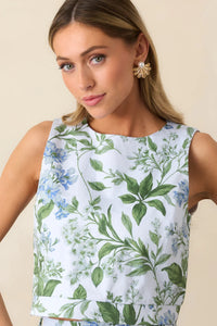 Prosperina - Simone Top - Blue Lilac Print