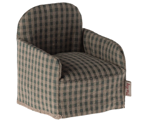 Maileg - Chair Mouse - Green Checker