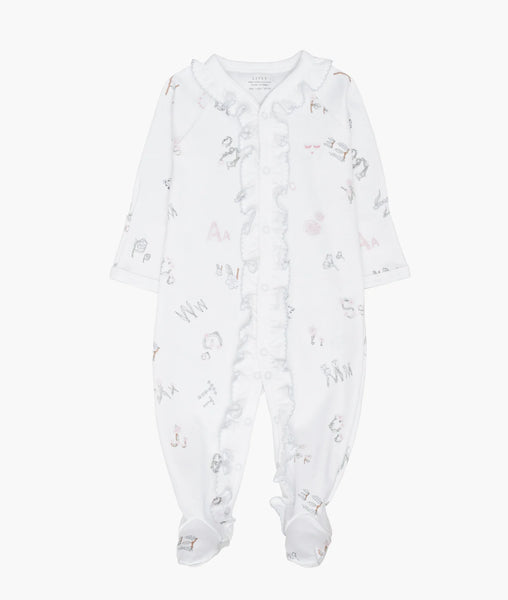 Livly - Alphabet Flowers Sara Ruffled Footie