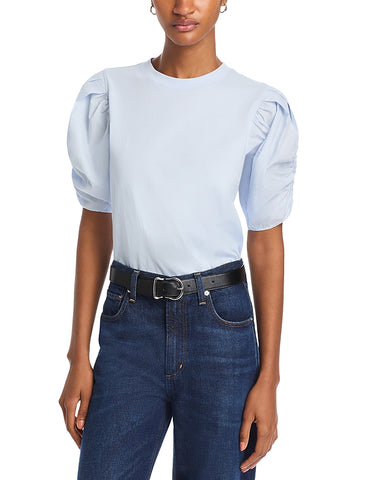 Frame - Pleated Puff Sleeve Tee - Light Chambray