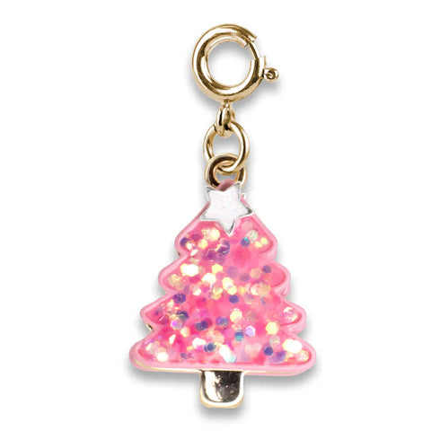 Charm-It - Gold Pink Christmas Tree Charm