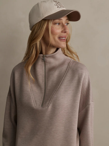 Varley - Hawley Half Zip Sweat -  Taupe Marl