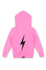 Aviator Nation - Kids Bolt Print Zip Hoodie - Neon Pink