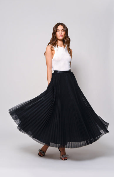 Hutch - Roma - Elastic Waist Full Circle Skirt - Black Tulle