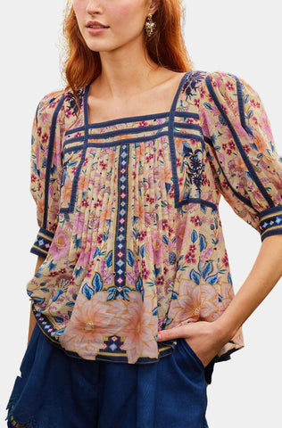 Farm Rio - Superbloom Tapestry Cream Blouse