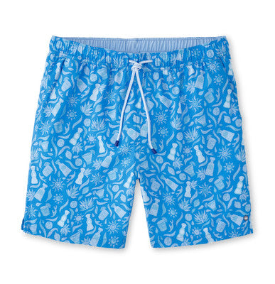 Peter Millar - Saltwater Spirits Swim Trunk - Blue Macaw