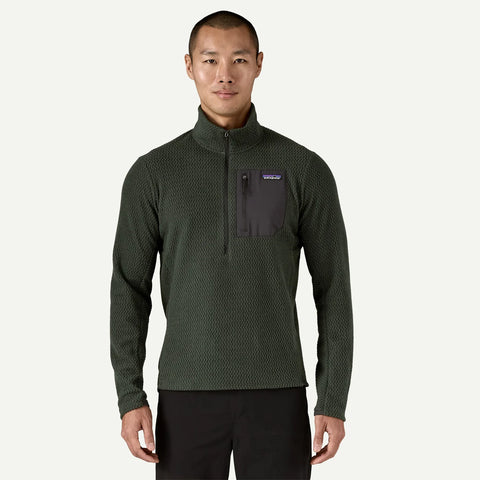 Patagonia -  M's R1 Air Zip Neck - Old Growth Green