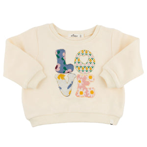 Oh Baby - Quilted LOVE Sweatshirt Vanilla