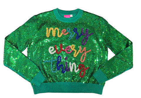 Queen of Sparkles - Merry Everything Sweater - Green