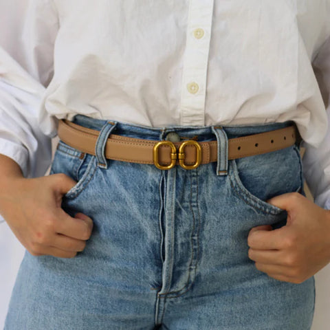 Accessory Concierge - Double Oval Linked Belt - Tan
