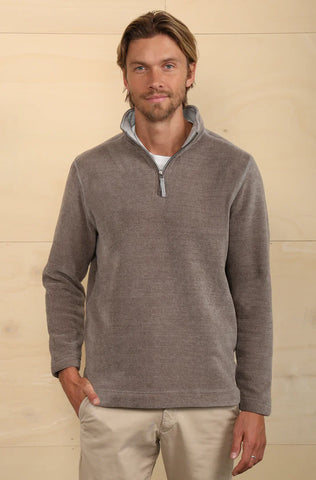 True Grit - Apres Luv Chenille 1/4 Zip Pullover - Grey