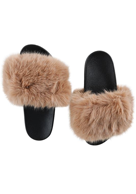 Fabulous Furs - Fur Slides - Caramel