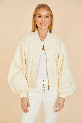 Dolce Cabo - Embellished Exaggerated Sleeve Jacket - Ivory
