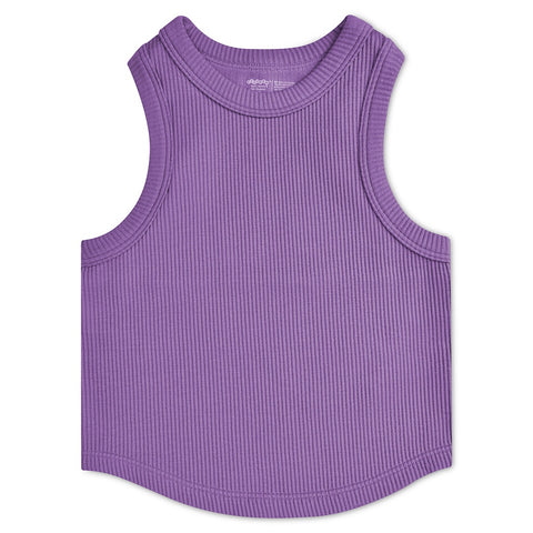 Iscream - Vivid Violet Cropped Ribbed Racerback Tank Top