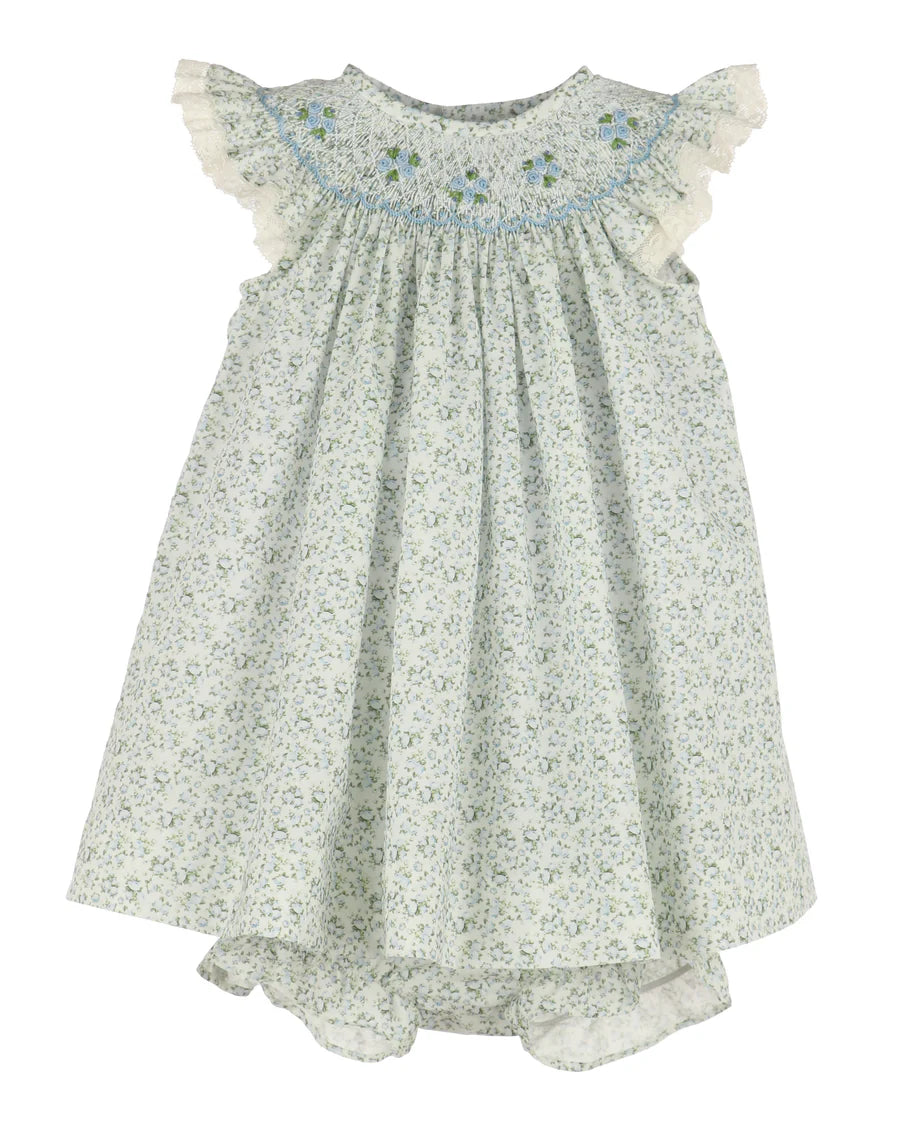 Luli & Me - Tea Roses Smock Bishop - Blue