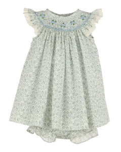 Luli & Me - Tea Roses Smock Bishop - Blue