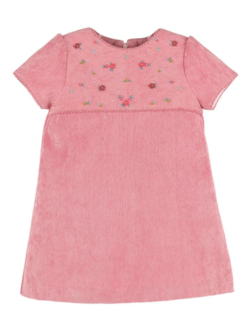 Lulu & Me - Cord Embroidery Dress - Rose