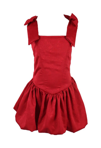 Flowers by Zoe - Flower Embossed Dress - Red