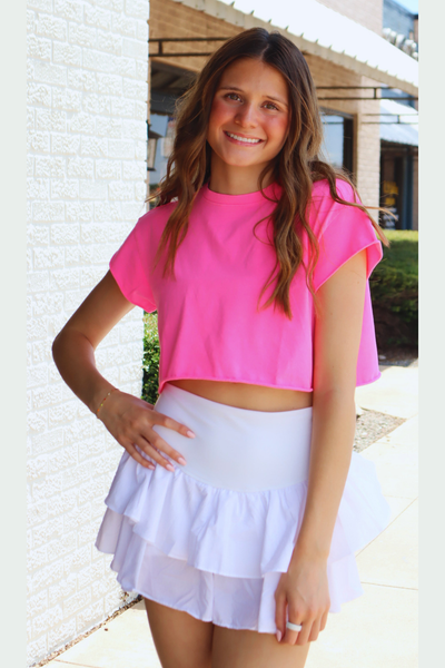 Free People -  Hot Shot Cropped Tee - Hot Pink