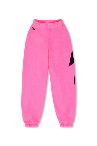 Aviator Nation - Kids Bolt Print Sweatpant - Neon Pink