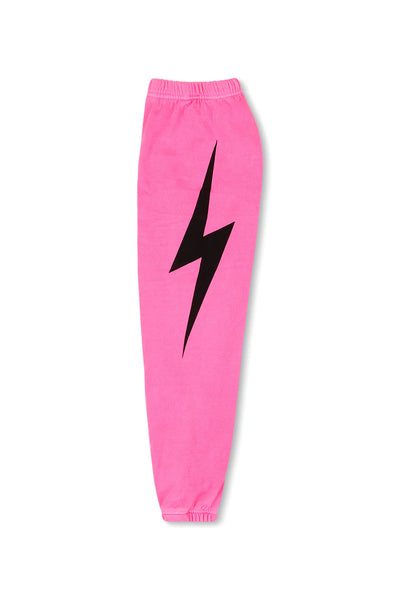 Aviator Nation - Kids Bolt Print Sweatpant - Neon Pink