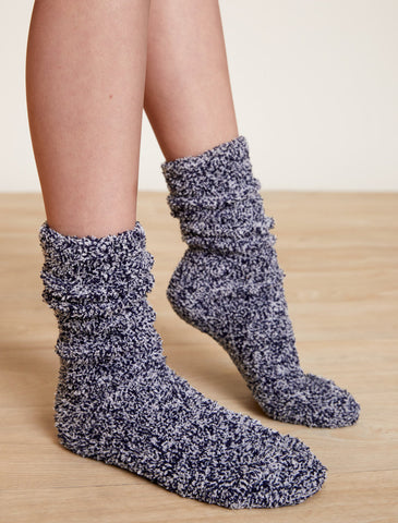 Barefoot Dreams - CozyChic Youth Heathered Sock - Indigo