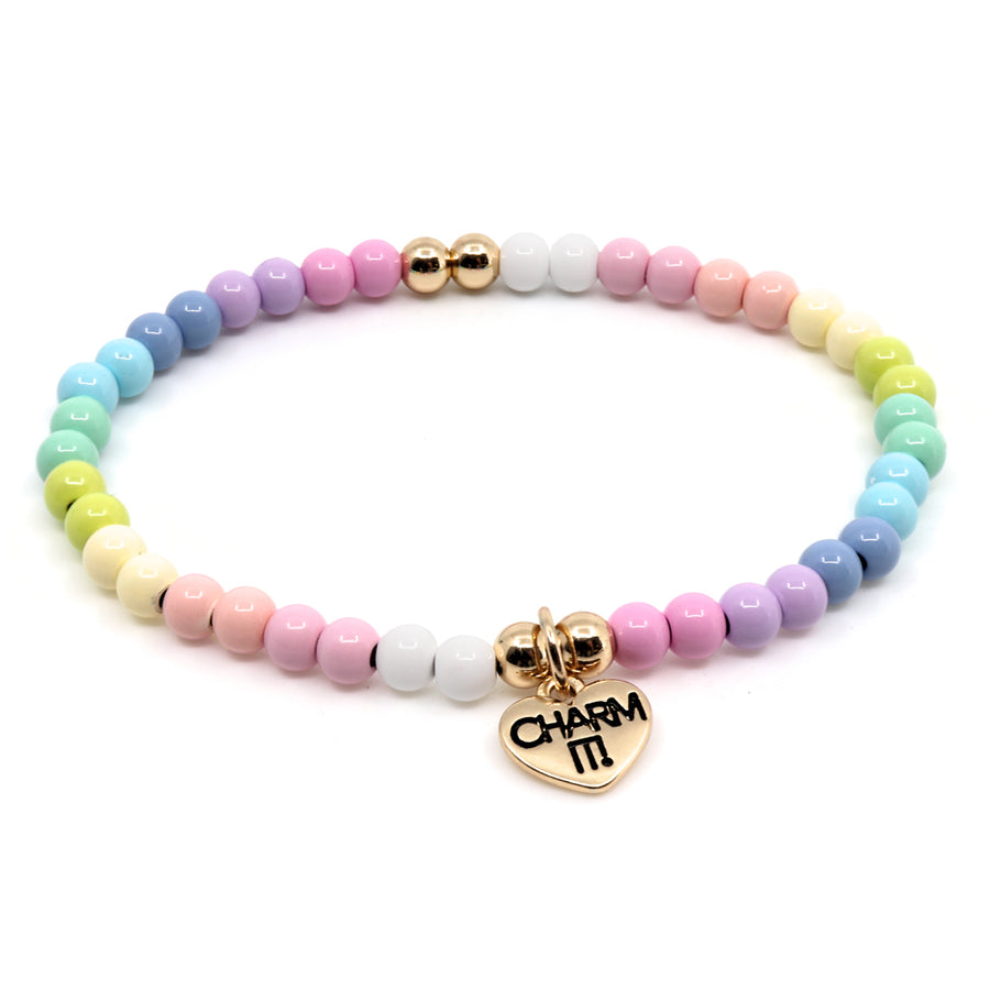 Charm It - Pastel rainbow Stretch Bracelet