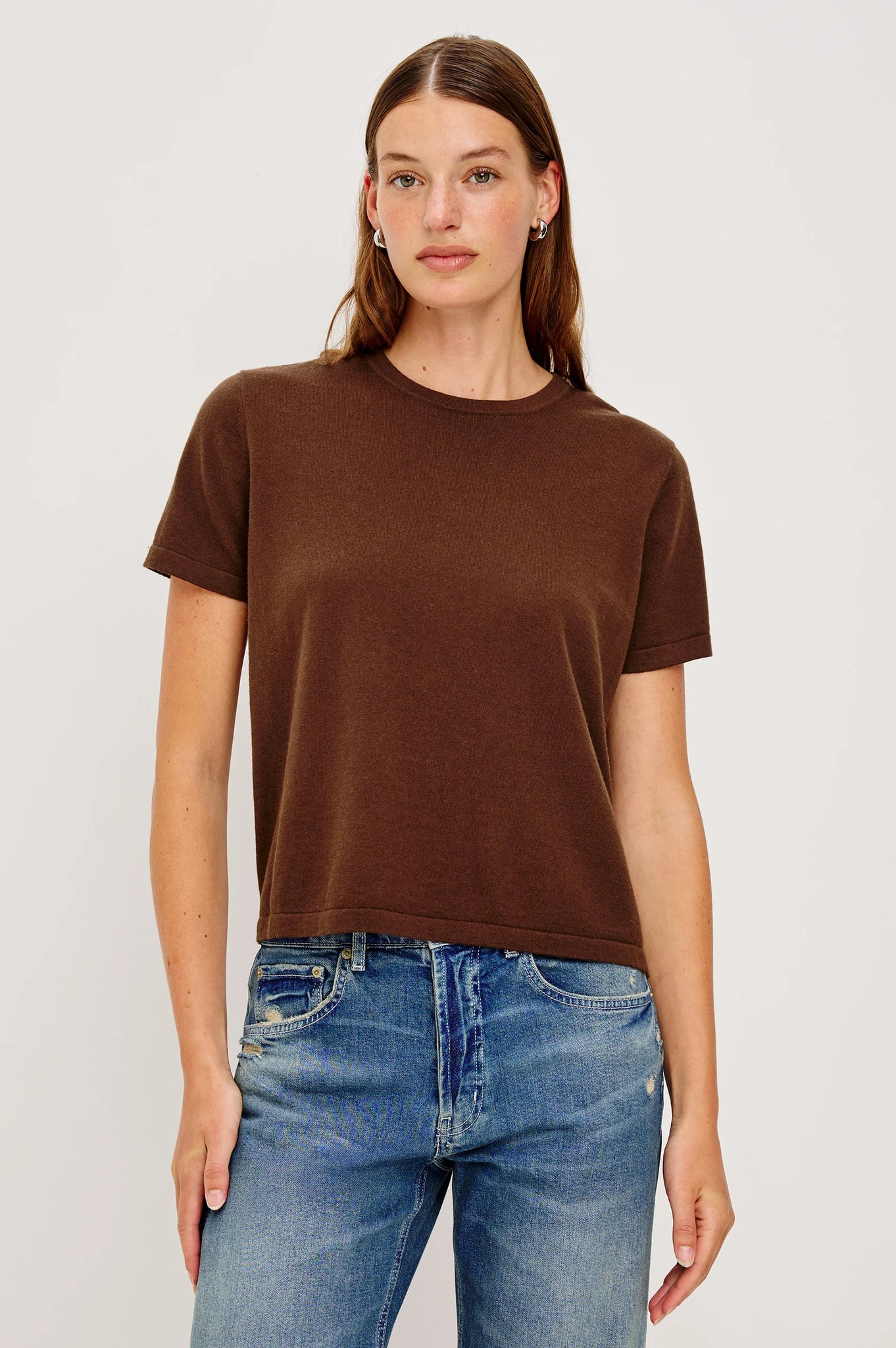 Rails - Cotton Cashmere Short Sleeve Tee - Espresso