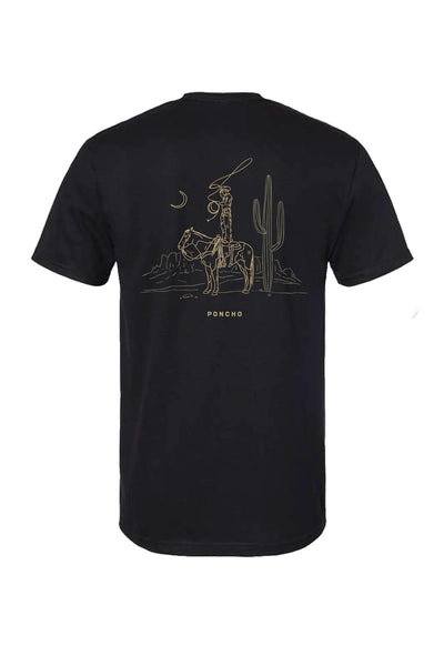 Poncho - The Cowboy Moon T-Shirt - Black