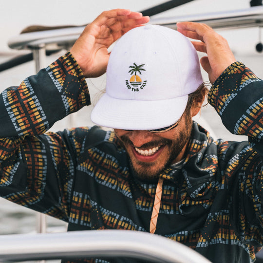 Howler Bros -  Strapback Hats Sunset Palm: Off White