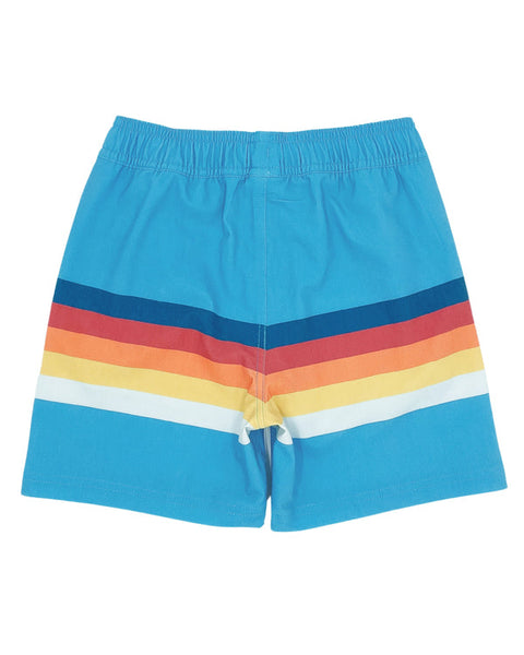 Feather 4 Arrow - Vintage Stripe Volley Short - Blue Grotto