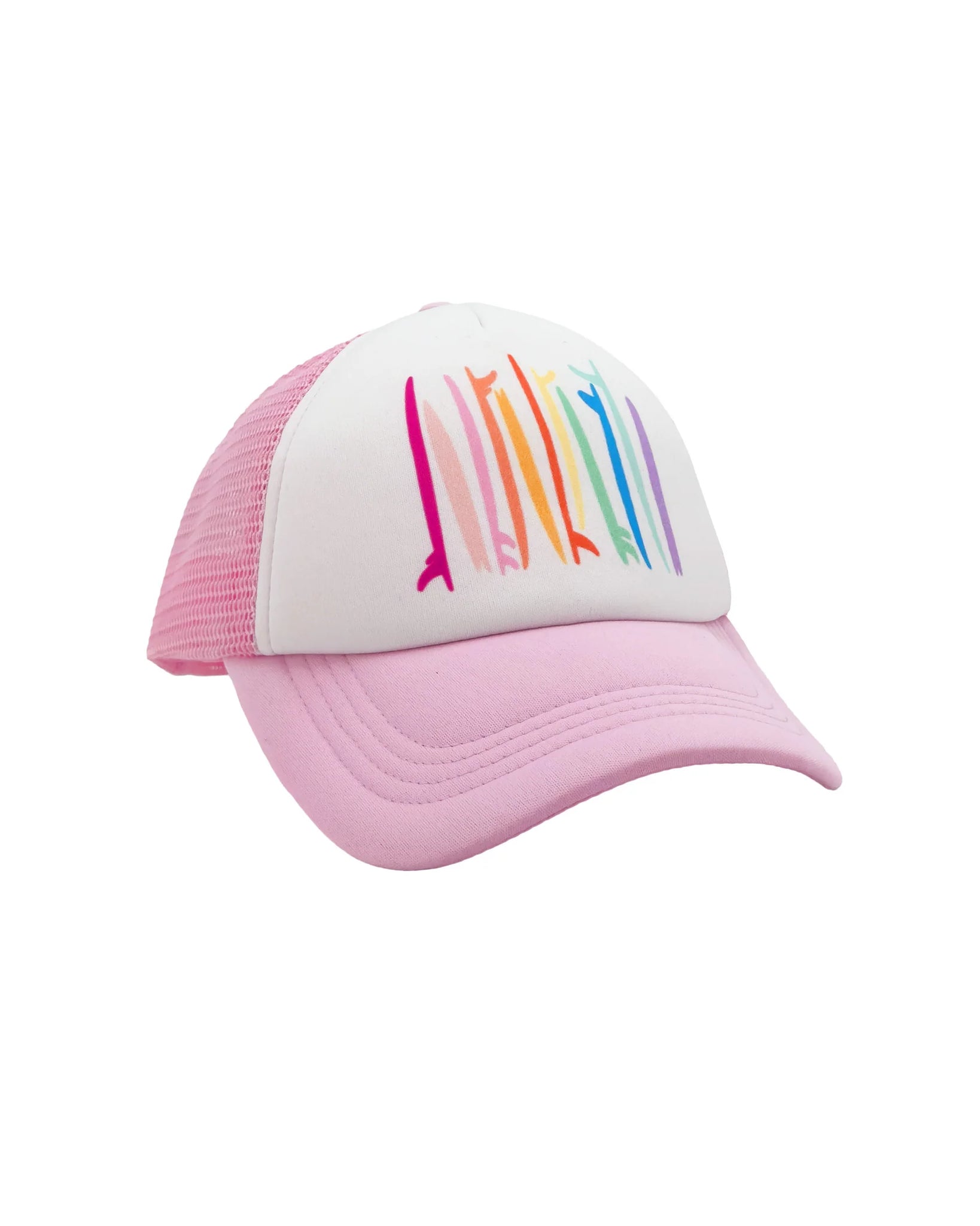 Feather 4 Arrow - Rainbow Surf Trucker Hat - Fairy Tale Pink