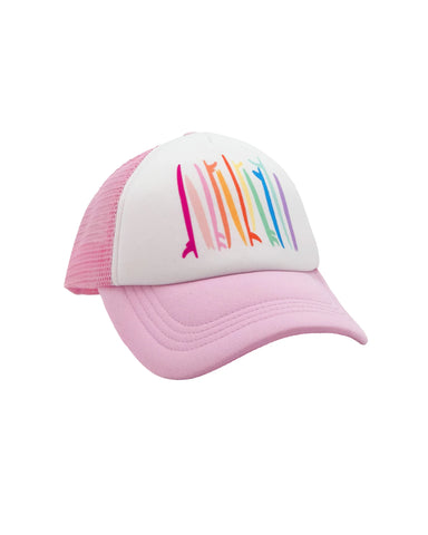 Feather 4 Arrow - Rainbow Surf Trucker Hat - Fairy Tale Pink