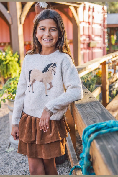 Feather 4 Arrow - Camille Horse Sweater - Oatmeal