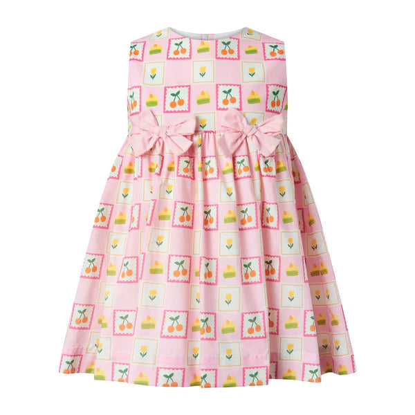 Rachel Riley- Patchwork Bow Dress Pink