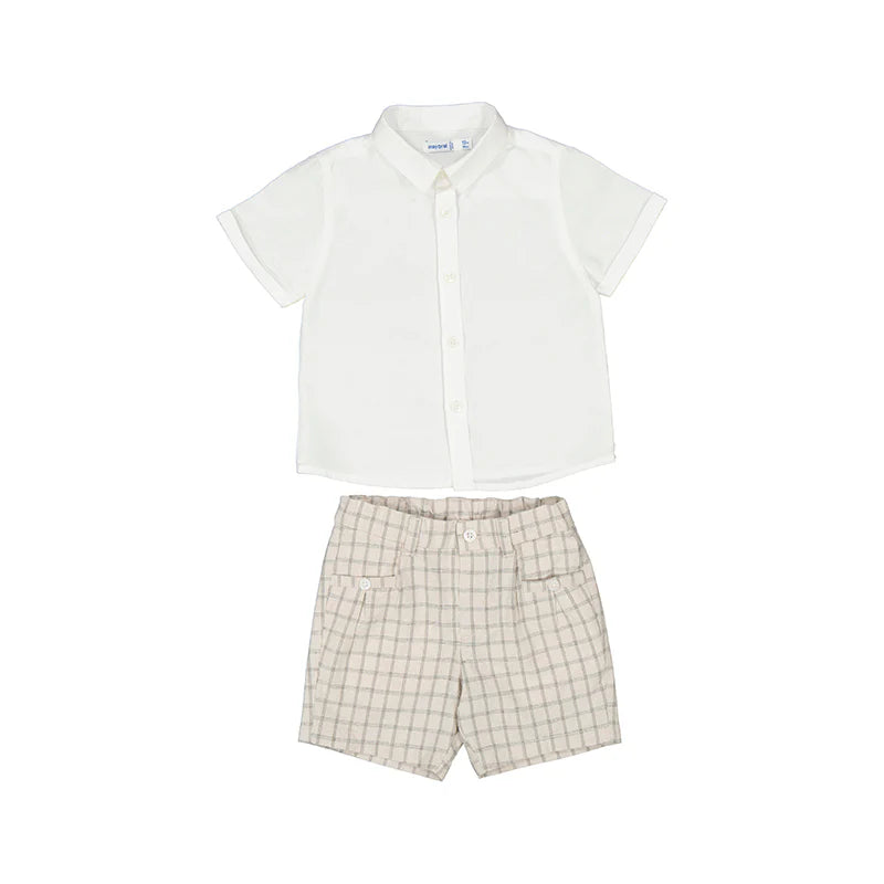 Mayoral - White Canvas Short Set