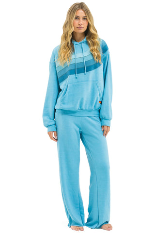 Aviator Nation - Wave Strip 4 Relaxed Hoodie - Aqua