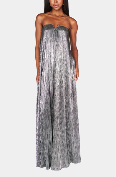 Show Me Your Mumu - Athena Maxi Dress Pleated Silver