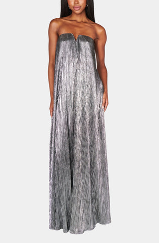 Show Me Your Mumu - Athena Maxi Dress Pleated Silver