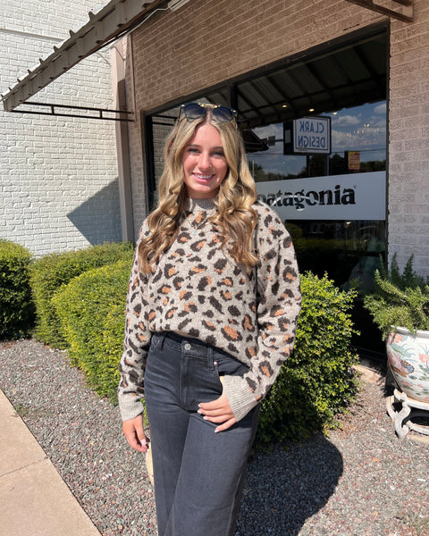 THML - Leopard Print Knit Sweater