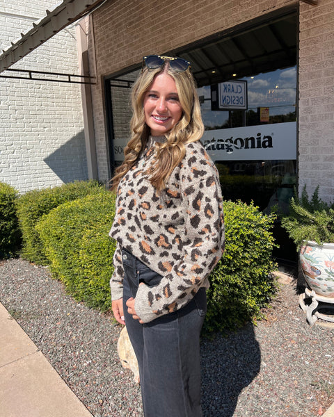 THML - Leopard Print Knit Sweater