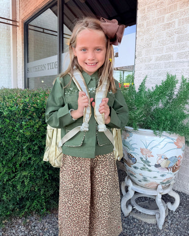 Pink Chicken - Girls Wylie Pant - Leopard