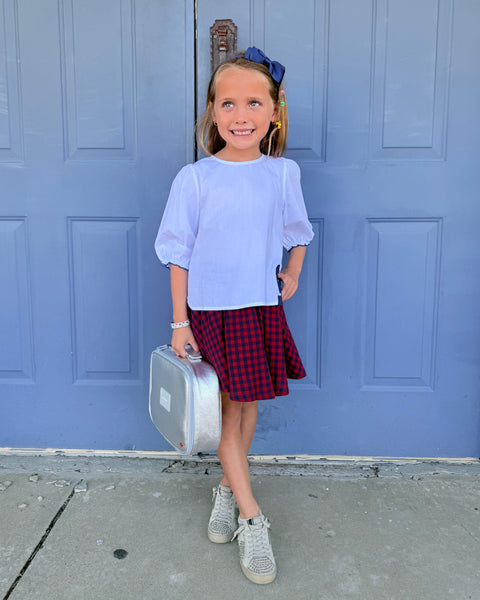 Pink Chicken - Girls Dana Bow Top - White